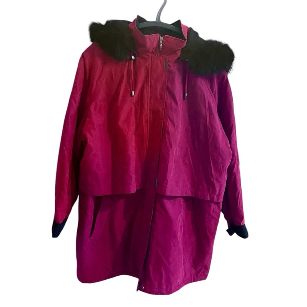 NWT Liz Claiborne Genuine Fur Trimmed Winter Coat